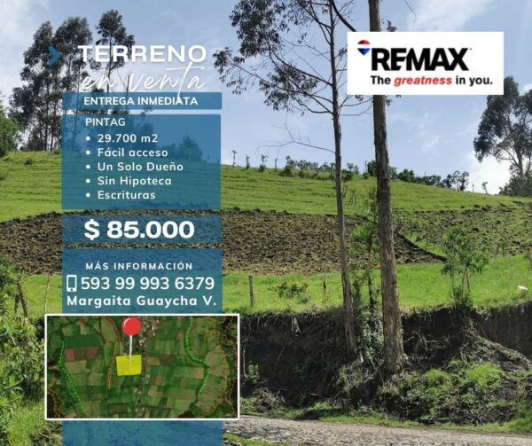 Terreno Rural en Venta 29700 m² Pintag Barrio Sto Domingo